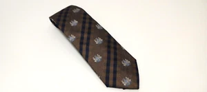 $150 NWOT SOLD OUT Aquascutum REP TIE TOBACCO SILK ITALY HANDMADE RARE BOND - Picture 1 of 4