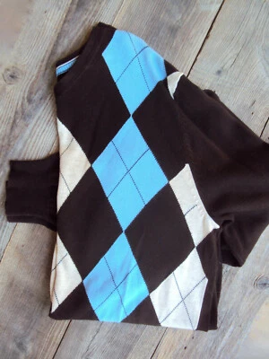 Suéter Stafford Para Hombre Cuello en V Argyle S Mangas Largas Algodón Pima Preppy Clásico  Foto 1 de 4