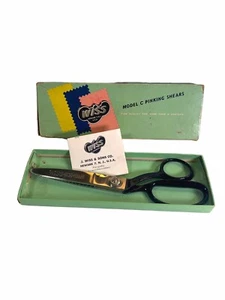 Vintage Wiss Model C Pinking Shears Scissors Made In USA Newark New Jersey W Box - Picture 1 of 12