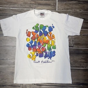 Vintage Clown Fish Art Nature Single Stitch T-Shirt Made In USA Youth L 14/16 - Picture 1 of 9