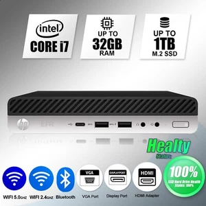 Mini PC de escritorio HP i7, hasta 32 GB de RAM, SSD M.2 1 TB, Windows 10/11, WiFi - Imagen 1 de 5