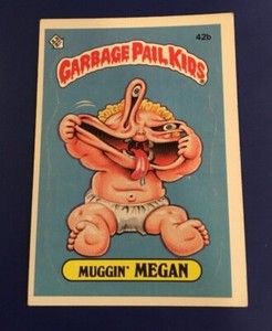 1985 Topps Garbage Pail Kids # 42b MUGGIN MEGAN Original Series 2 EXT Nice !  