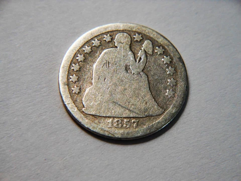 1857-P G/AG Silver Seated Liberty Dime,  Nice *Low Priced* Coin for a collection Cover