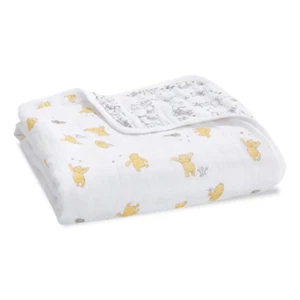 New Aden & Anais Essentials Winnie + Friends Dandelions Cotton Muslin Blanket - Picture 1 of 4