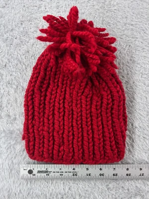 Hecho a mano Gorro Toque Mujer Talla Única Rojo Tejido Acrílico Mezcla Invierno Esquí Pom Foto 1 de 4