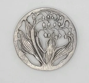 Vintage Metzke 1979 Potpourri Jar Lid Pewter Lily of the Valley - Picture 1 of 5