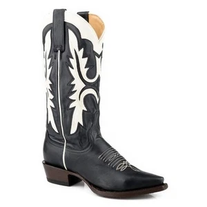 Botas de cuero Stetson Cheyenne para mujer punta corta hechas a mano negras - Imagen 1 de 1
