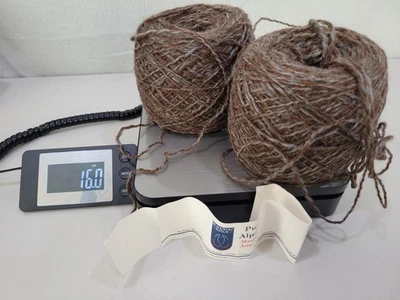 2 Skeins Prewound Black Wolf Ranch Pure Alpaca URBANE BRONZE No dyes - Image 1 of 3