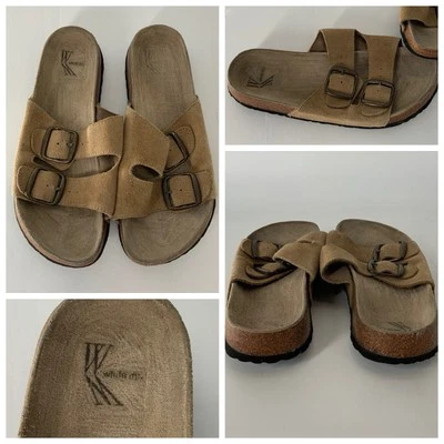 White Mountain Sandals Women’s Sz 7 M Women Tan Leather Strap Cork YGI C5S-3 - Image 1 of 4