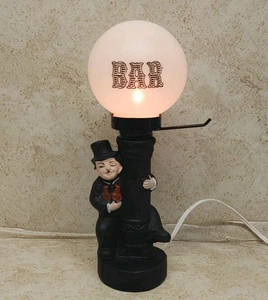 Vintage Charlie Chaplin Light Pole Drunk Hobo Bar Lamp Mini Ceramic Top 10.75" - Picture 1 of 17