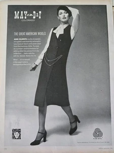 1975 Damen Anne Klein Wolle Pullover Kleid Colorado Vintage Mode Werbung  - Bild 1 von 1