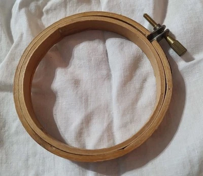 Vintage Small 3" Wooden Embroidery Hoop Cross Stitch Circle Frame-Taiwan - Image 1 of 4