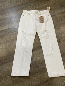 LUCKY BRAND Sienna Slim Boyfriend Jeans Ripped White 2 26 Distressed USA Woman - Bild 1 von 12