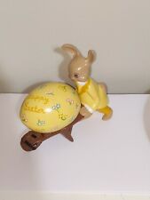 Vintage Easter Decor Candy dish Ceramic Easter Bunny With Wheelbarrow Egg 