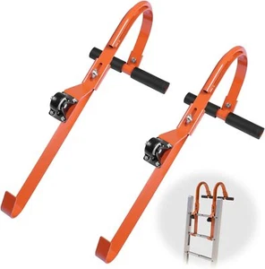 2 Pcs Ladder Roof Hook Ridge Aluminum Ladder Stabilizer for Roof W/Wheel 500Lb - Picture 1 of 13