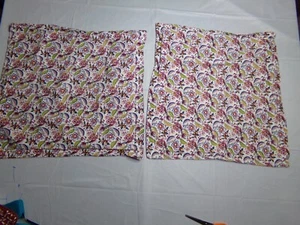 2 Ikea Alvine Gava Pillow Shams 2 Burgundy Blue/Pink Floral 100% Cotton 21 x 22" - Picture 1 of 5