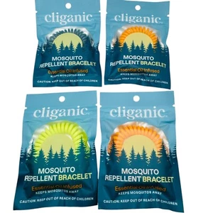 Mosquito Repellent Bracelet Essential Oil Infused Keeps Mosquitos Away 4 pack - Picture 1 of 2