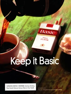 BASIC CIGARETTE AD #49 RARE 1999 VINTAGE OUT OF PRINT - Picture 1 of 2