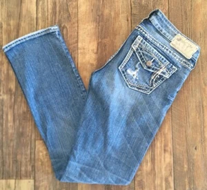 Silver Tuesday Baby Boot Denim Distressed Jeans - 27W x 31L - Picture 1 of 6
