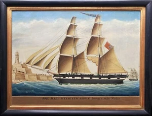 BARCO ESCOCÉS Mary Wylie (1837) BONITA PINTURA AL ÓLEO PAISAJE MARINO COMPLETAMENTE RESTAURADA - Imagen 1 de 21