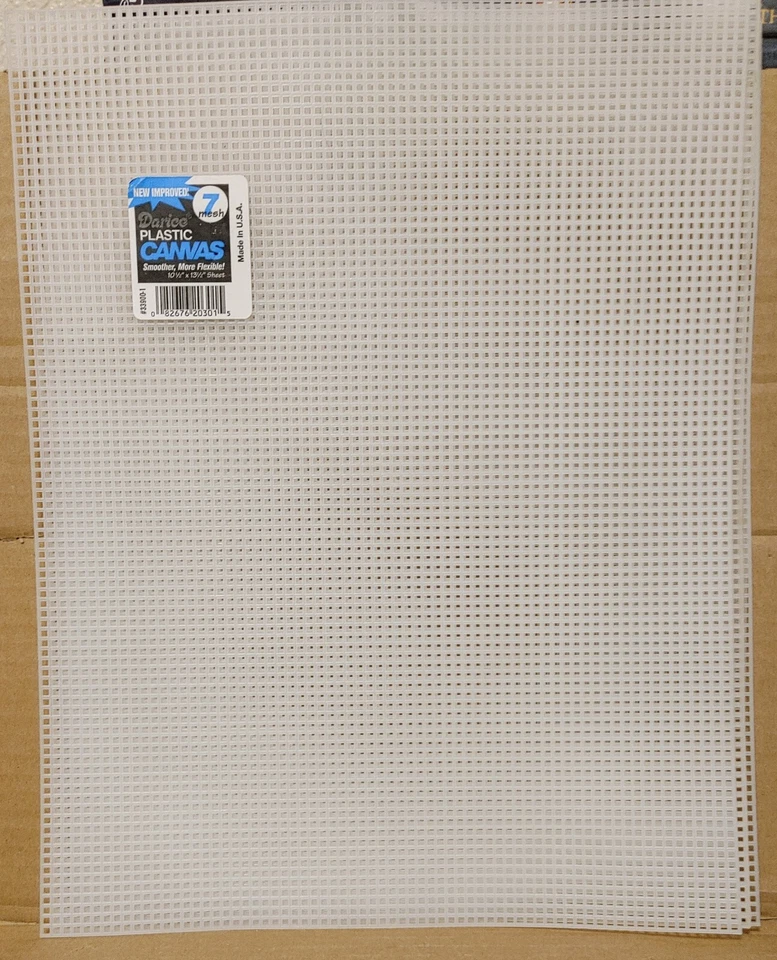 7 Mesh Plastic Canvas,  Lot of 4 Sheets - 10 1/2" x 13 1/2" Clear Crafting - Image 1 of 1