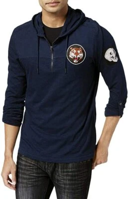 INC International Concepts Mens Navy Patch Hooded T-Shirt Size 2XL - Image 1 of 4