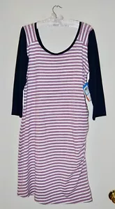 Abito donna Columbia PFG viola a righe reel beauty in maglia manica 3/4 nuovo con etichette taglia L - Foto 1 di 10