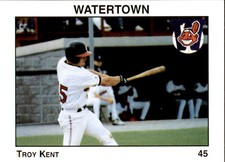 1996 Watertown Indians Team Issue #11 Troy Kent Oldsmar Tampa Florida FL Card