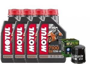 TAGLIANDO MOTUL 4 LITRI 7100 15W50 CON FILTRO HF303 HONDA KAWASAKI YAMAHA - Picture 1 of 1