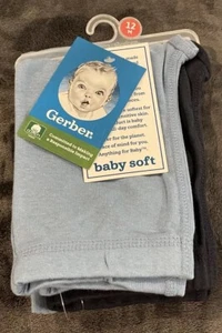Gerber Jogger Pants 2-pk Navy Blue Medium Blue Baby Boy 12M NWT NEW - Picture 1 of 10