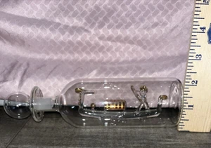 Glass Boat In A Bottle 2" X 8" GREAT CONVERSATION PIECE - Picture 1 of 9