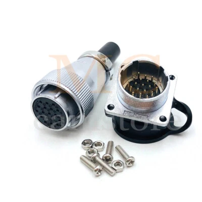 WS24 5A 400V 19Pin Waterproof Aviation Connector ,Automotive Cable Connector - Image 1 of 4