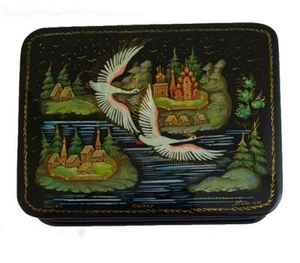 Lacquered Box - "To the North" - Russian Craft - Russian Gift - Machine Artist - Picture 1 of 2