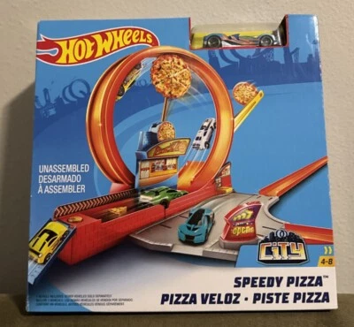 Juego de acción Hot Wheels Speedy Pizza 2017 Track Builder nuevo en caja raro Foto 1 de 4