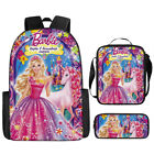 3Pcs/Set Barbie Pricess Backpack Insulated Lunch Bag Pencil Case School Bag Gift