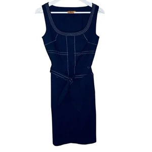 Tory Burch Dress Women's 2 Navy Blue A-Line Sleeveless Scoop Neck - Picture 1 of 4