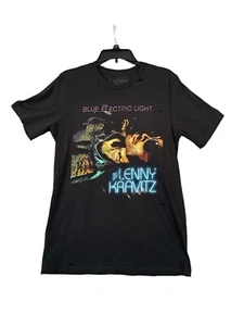 Lenny Kravitz Black Graphic Blue Electric Light Short Sleeve Tshirt M - Picture 1 of 3