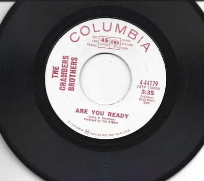 FUNK SOUL PSYCH 45 - CHAMBERS BROTHERS -ARE YOU READY - HEAR 1969 PROMO COLUMBIA - Image 1 of 2