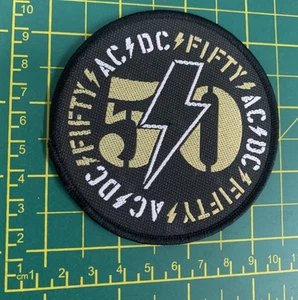 AC/DC FIFTY WOVEN SEW ON ROUND PATCH OFFICIALLY LICENSED - Picture 1 of 8