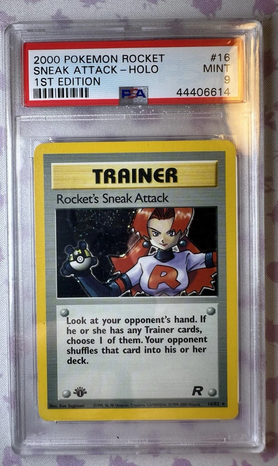 Pokemon: Team Rocket 1st Edition Rare: Rocket's Sneak Attack 72/82 PSA 9 - Image 1 of 2