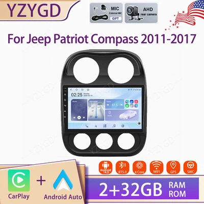 For Jeep Patriot Compass 2011-2017 Stereo Android Carplay Car Radio BT GPS Navi - Image 1 of 4