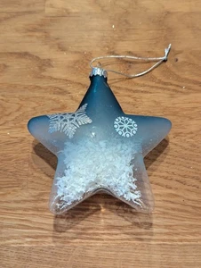Weihnachtskugel, Stern, Glas,mit Füllung, Blau, sehr guter Zustand! - Bild 1 von 2