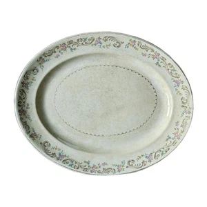 Vintage Paden City Pottery 16" Duchess Pattern Oval Serving Platter Pink Blue... - Picture 1 of 3