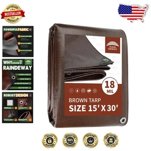 Lona impermeable súper resistente de 15x30 pies con bordes reforzados - Diseño 2024 - Imagen 1 de 11