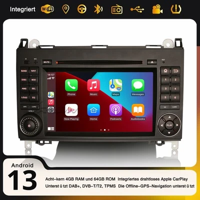 8-Kern Android 13 Autoradio Navi Mercedes A/B-Klasse Vito Sprinter Viano Crafter - Bild 1 von 4