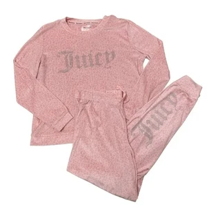 Juicy Couture zweiteiliges rosa Gepardenmuster Velours Schlafset, Lounge, Größe Medium - Bild 1 von 12