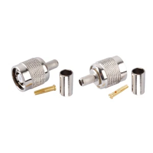 2-pack RP-TNC Male Crimp Solder Connector for RG58 LMR-195 RG400 RG142 Cable - Picture 1 of 3