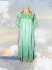 NWT DREAMWEAR Green Nightgown Pajamas NYLON USA Made One Size VINTAGE Women's - Picture 1 of 8