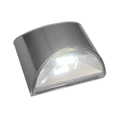 Solar LED Wall Light Stainless Steel Lantern Lamp Exterior Lighting Cold White - Image 1 of 4