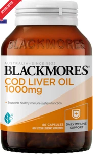 Cod Liver Oil 80 Capsules Supports Immune System & Joint Health - Picture 1 of 1